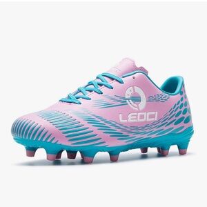 Women's Pink and Blue Soccer Cleats